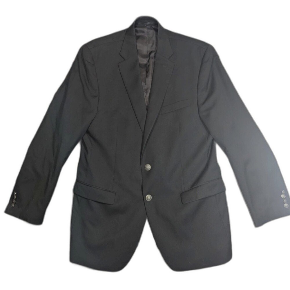 Michael Kors Blazer Mens 42L Black Wool Blend Two Button Sport Coat Jacket